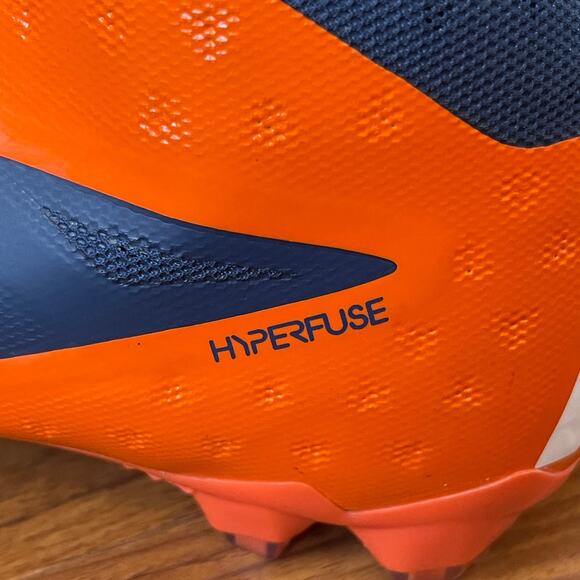 New Nike Hyperfuse Vapor Elite Football Cleats Broncos Orange Blue Size 14 - Picture 4 of 11